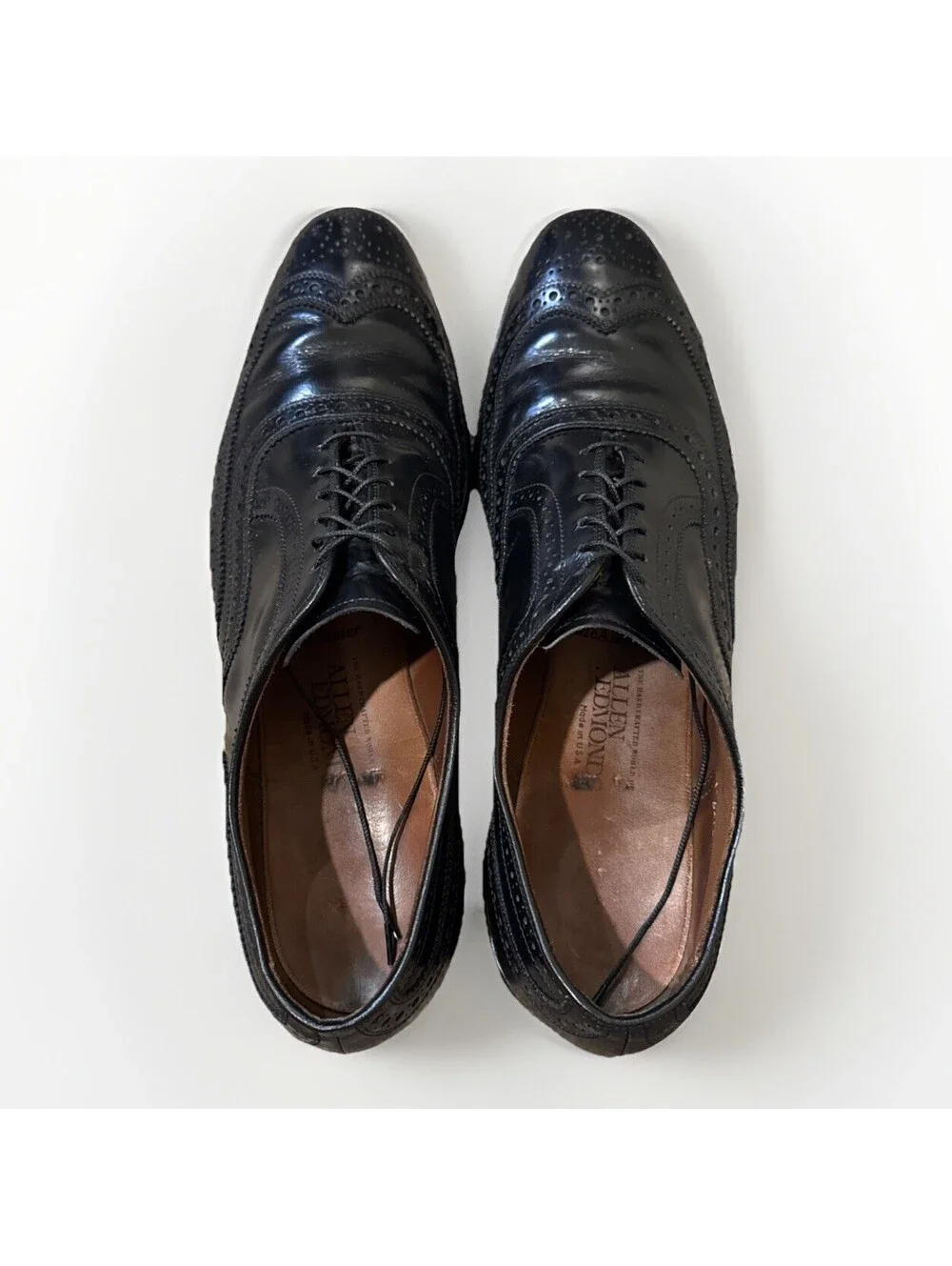 Allen Edmonds McAllister All Leather Wingtip Oxfords Size 12 A Black